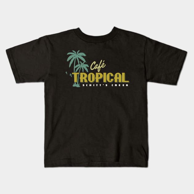 Cafe Tropical Kids T-Shirt by MindsparkCreative